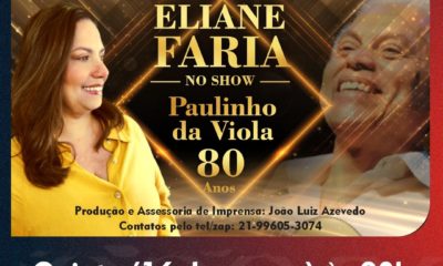Cantora Eliane Faria presta homenagem a Paulinho da Viola em show na Zona Sul do Rio (Foto: Divulgação)