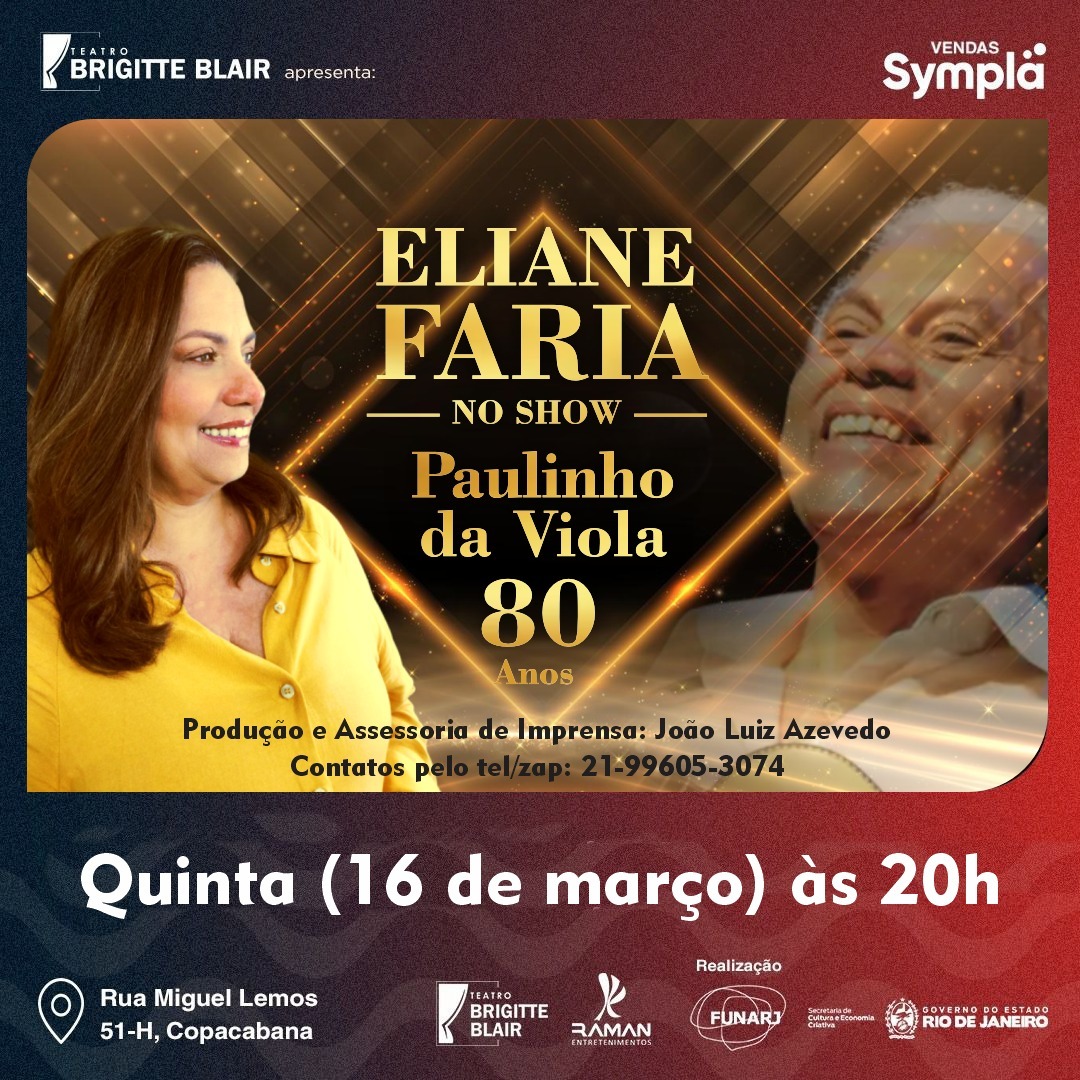 Cantora Eliane Faria presta homenagem a Paulinho da Viola em show na Zona Sul do Rio (Foto: Divulgação)
