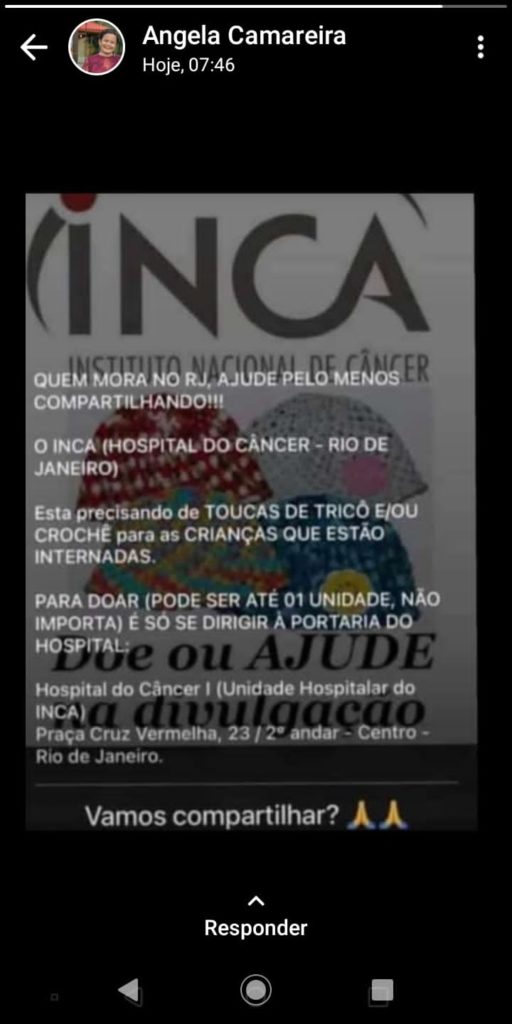 INCA alerta população contra fakenews