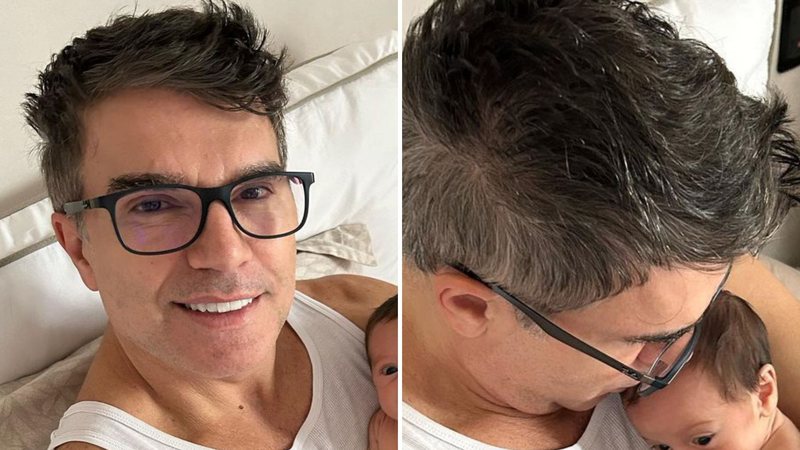 Jarbas Homem de Melo com o filho recém-nascido