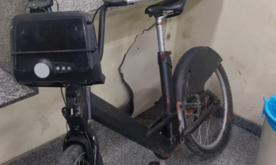 Bicicleta do Itaú pintada