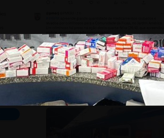 Polícia Militar recupera carga de medicamentos na Zona Norte do Rio
