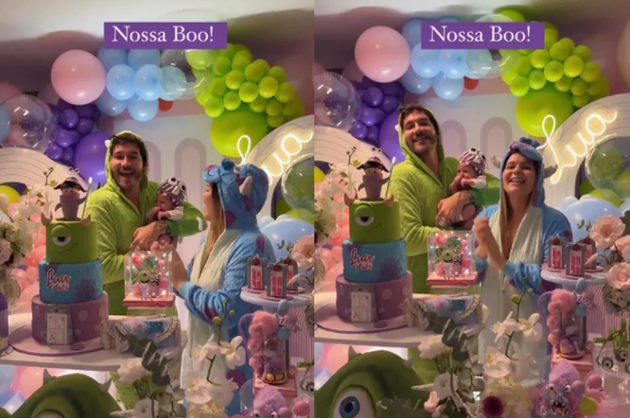 Eliezer e Viih Tube fazem festa de 1 mês da filha da Lua