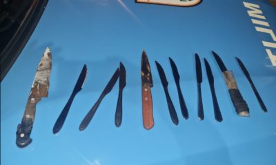 Polícia Militar apreende facas em Botafogo