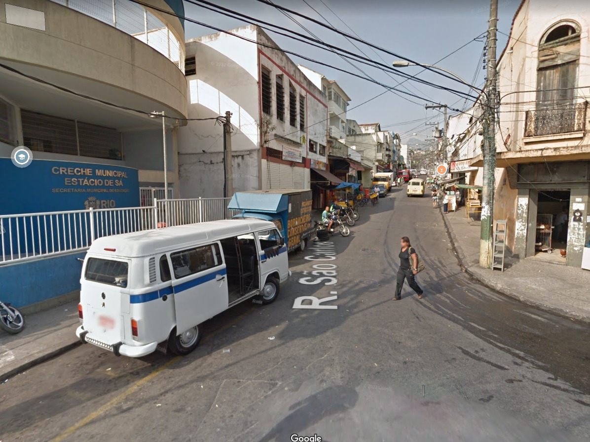 Mototaxista é morto a tiros no Estácio, na Zona Norte do Rio (Foto: Reprodução/ Google Maps)