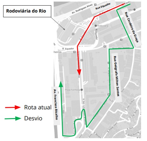 Atenção, motoristas! Desvio de tráfego no entorno da Rodoviária para obras do Terminal Intermodal Gentileza