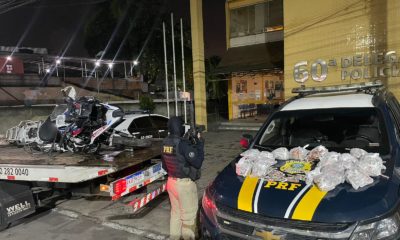 PRF recupera moto roubada e apreende 1kg de maconha em Caxias (Foto: Divulgação)