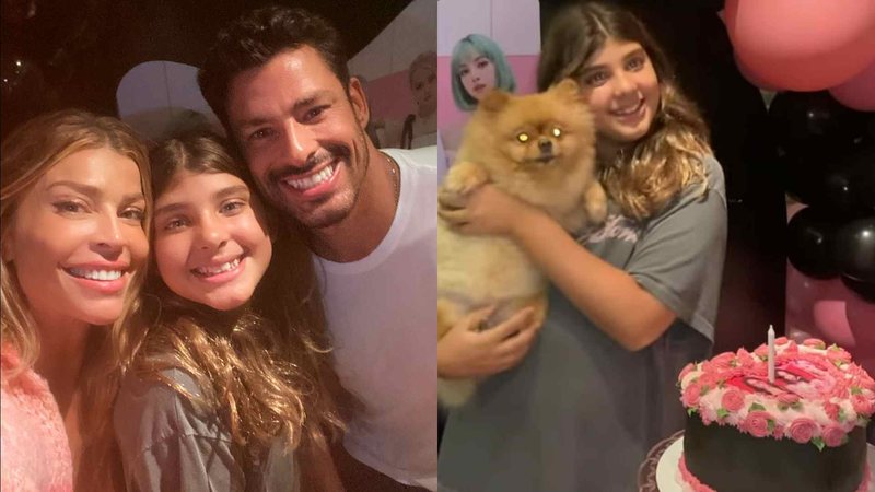 Cauã Reymond ao lado da filha e de Grazi Massafera