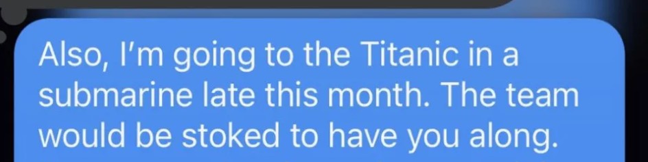 Influenciador digital é convidado por amigo para viagem em submarino que afundou próximo ao Titanic