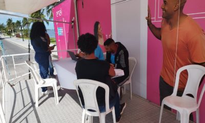 Enel promove troca de geladeiras durante visita do eMuseu do Esporte em Maricá (Foto: Divulgação)