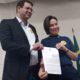 Presidente do Detro-RJ, Leonardo Matias, e a secretária de Estado da Mulher, Heloisa Aguiar, assinaram termo de cooperação