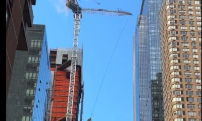 Guindaste atinge prédio em Nova York