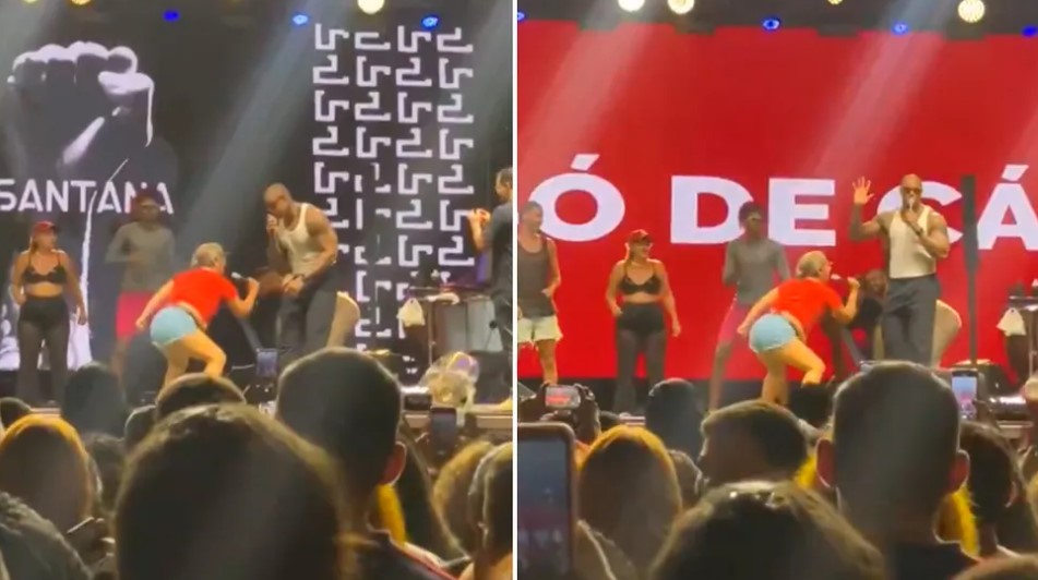 Leo Santana pede para fã deixar palco durante brincadeira