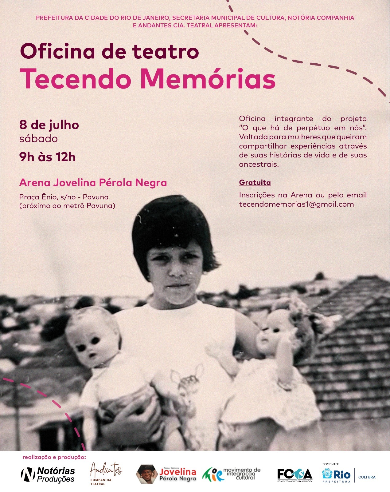 Notórias Produções e a Andantes Companhia Teatral realizam oficina de teatro 'Tecendo Memórias' (Foto: Divulgação)