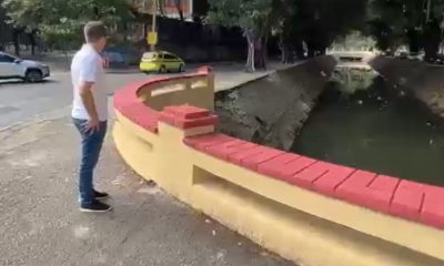 Mureta do Canal da Avenida Visconde de Albuquerque é revitalizada e em seguida vandalizada com pichação (Foto: Divulgação)