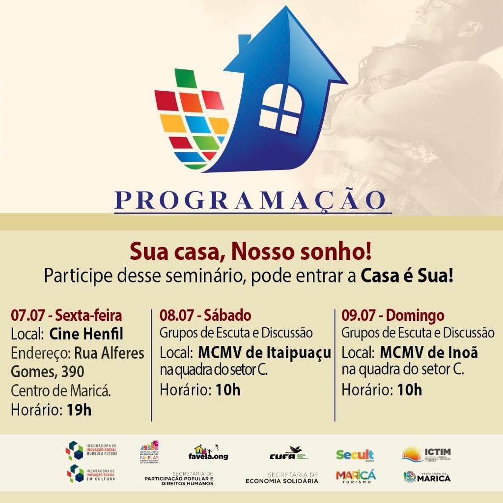 Seminário 'Sua Casa, Nosso Sonho' acontece de 7 a 9 de julho em Maricá (Foto: Divulgação)