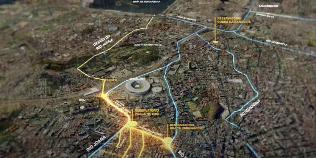 Prefeitura do Rio lança 2ª fase das obras contra enchentes na Grande Tijuca: desvio do Rio Maracanã (Foto: Divulgação)