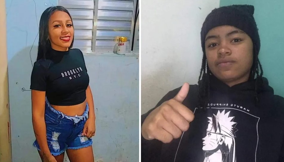 Pamela VIana Cardoso de Souza, mãe do menino Davi Lucca, e a companheira Lorranny Beatriz Cosme