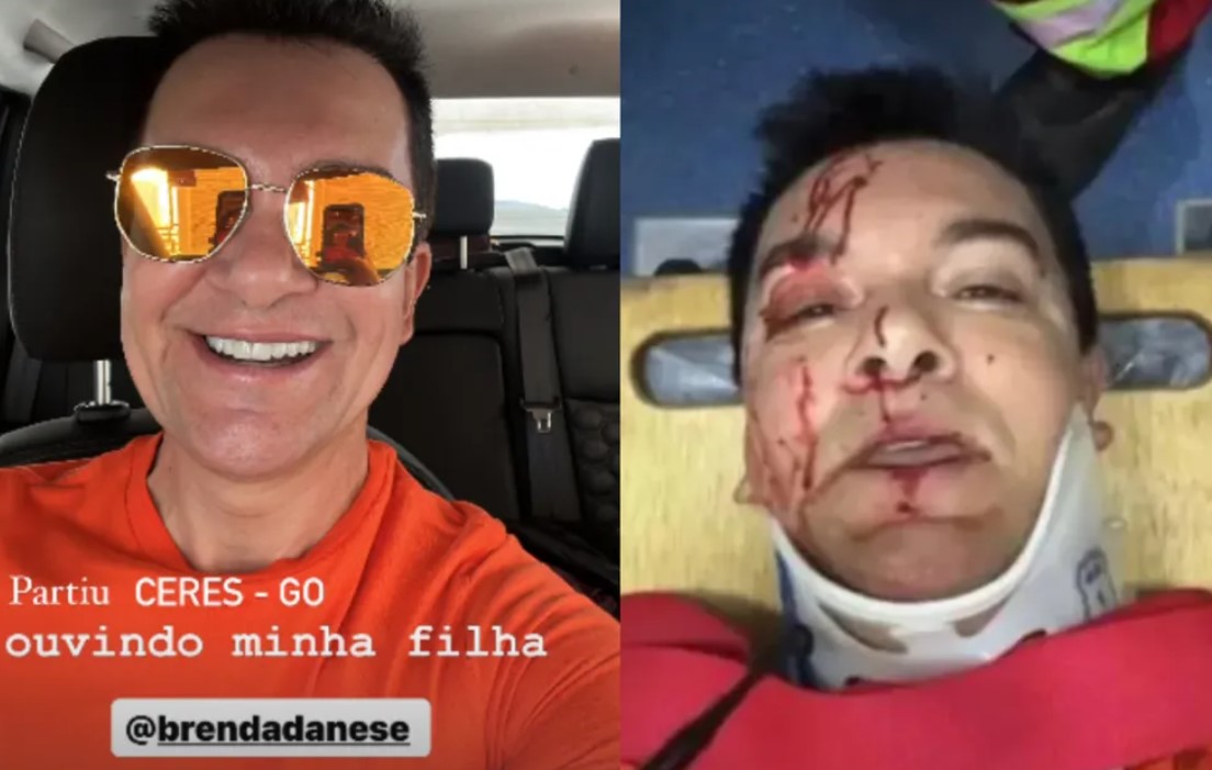 Regis Danese sofre acidente de carro