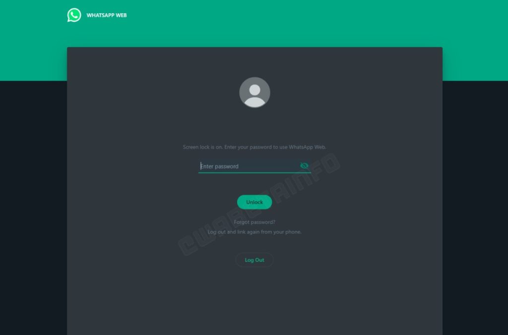 Tela de bloqueio whatsapp web