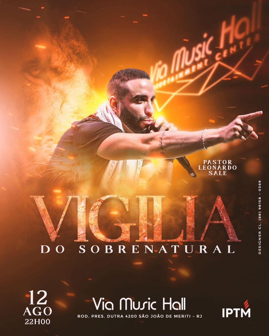 Pastor Leonardo Sale agita o Espaço Hall com 'Vigília do Sobrenatural', neste sábado (Foto: Divulgação)