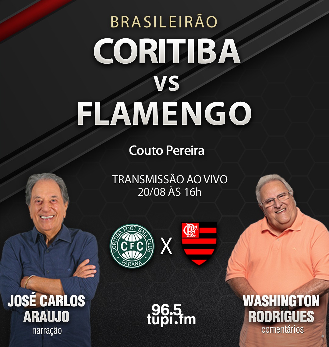 Onde assistir ao vivo Coritiba x Flamengo - Campeonato Brasileiro -  20/08/2023