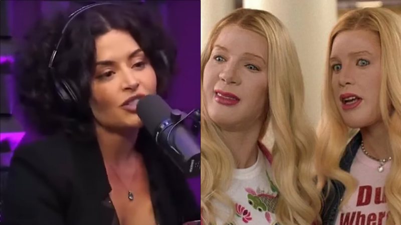 Aline Campos e cena do filme as Branquelas