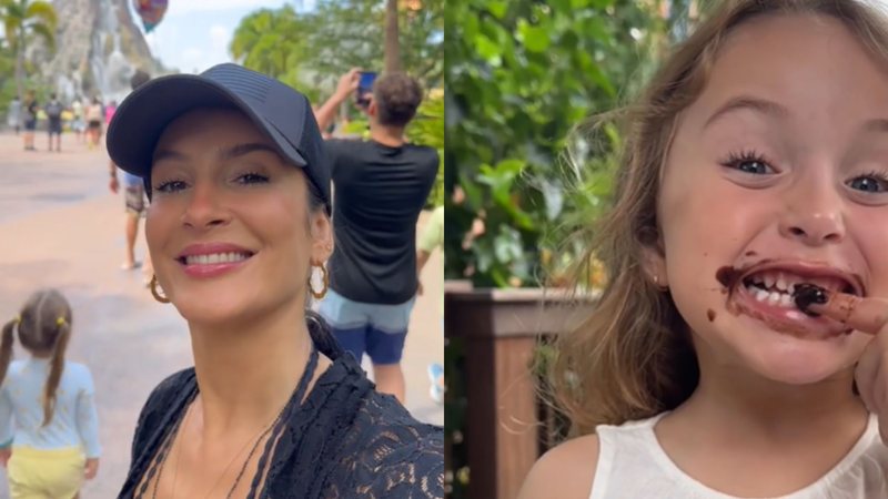 Claudia Leitte comemora aniversário da filha nos parques de Orlando
