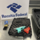 arma e munições apreendidas no Aeroporto Internacional do Galeão pela Receita Federal