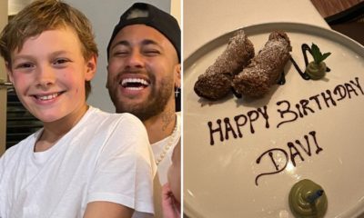 Neymar celebra o aniversário de 12 anos do filho Davi Lucca