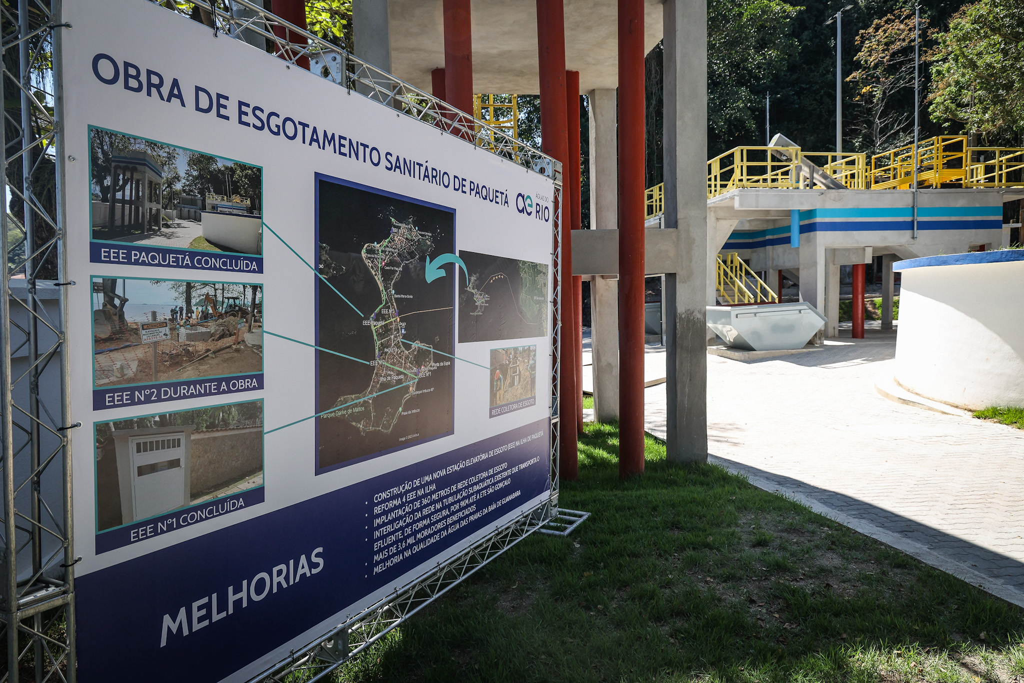 Governo do Estado entrega obras de ampliação e modernização do esgotamento sanitário de Paquetá (Foto: Aline Massuca/ Divulgação)