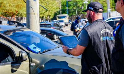 fiscalização do Detran com o novo equipamento de Detecção Inteligente de Veículos