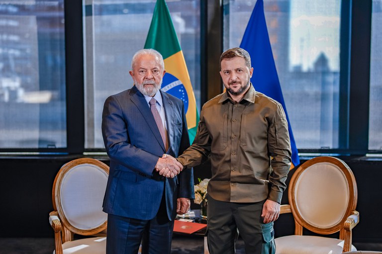 Lula e Zelensky Foto Ricardo Stuckert PR