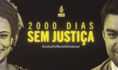 Anistia Internacional faz ato pelos 2 mil dias do assassinato de Marielle Franco e Anderson Gomes (Foto: Divulgação)