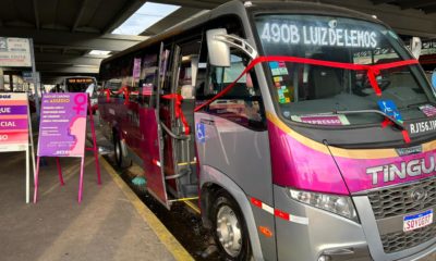 Ônibus rosa destinado a mulheres