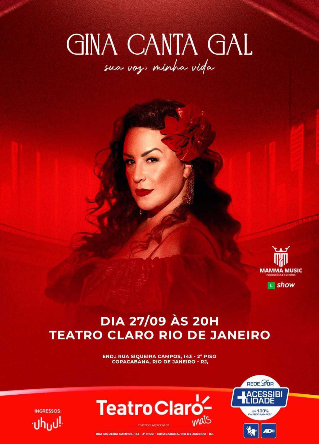 Gina Garcia faz tributo a Gal Costa no Rio nesta quarta (Foto: Divulgação)