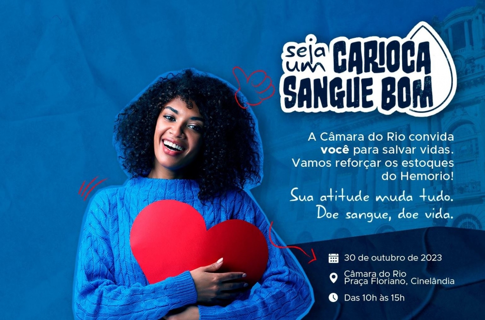 Câmara e Hemorio promovem mutirão de doação de sangue na próxima segunda (Foto: Divulgação)