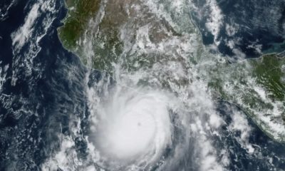 Formação do furação Otis na costa oeste do México