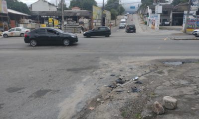 Esquina da Estrada do Rio A com a Rua Vítor Alves, em Campo Grande, na Zona Oeste do Rio, onde policial militar morreu