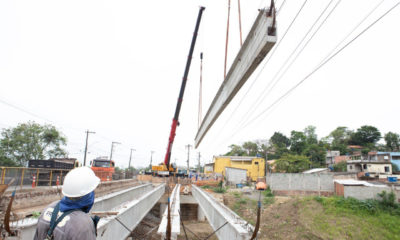 Secretaria de Infraestrutura e Obras Públicas instala vigas e laje da Ponte de Iguá, em Itaboraí