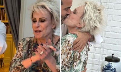 Ana Maria Braga beija o namorado