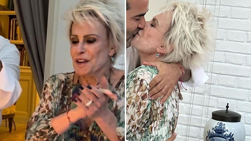 Ana Maria Braga beija o namorado