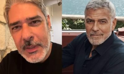 William Bonner fica sem reação ao encontrar George Clooney na Europa