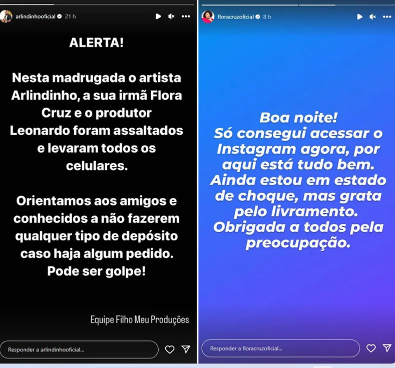 FIlhos de Arlindo Cruz são assaltados