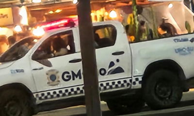 Viatura usada pelos agentes em tentativa de fuga após abordagem da Secretaria de Ordem Pública e da Corregedoria