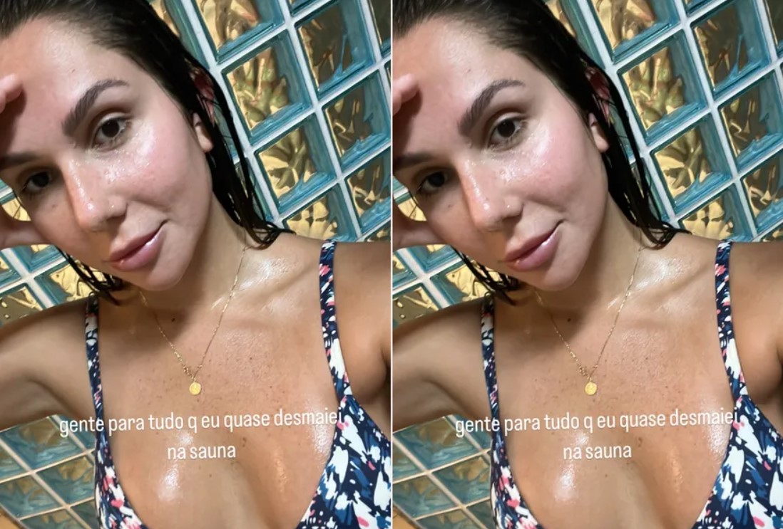Carolina Portaluppi passa perrengue em sauna