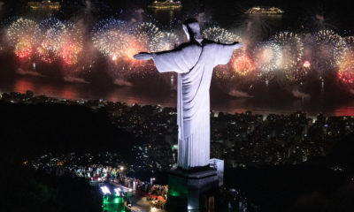 Queima de fogos do Réveillon 2023 visto do Cristo Redentor