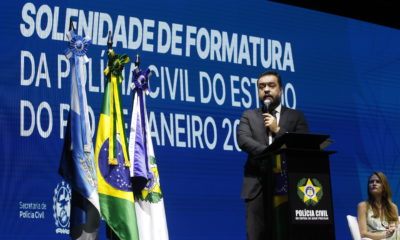 Cláudio Castro participa da formatura de 844 novos policiais civis (Foto: Gustavo Ribeiro/ Divulgação)