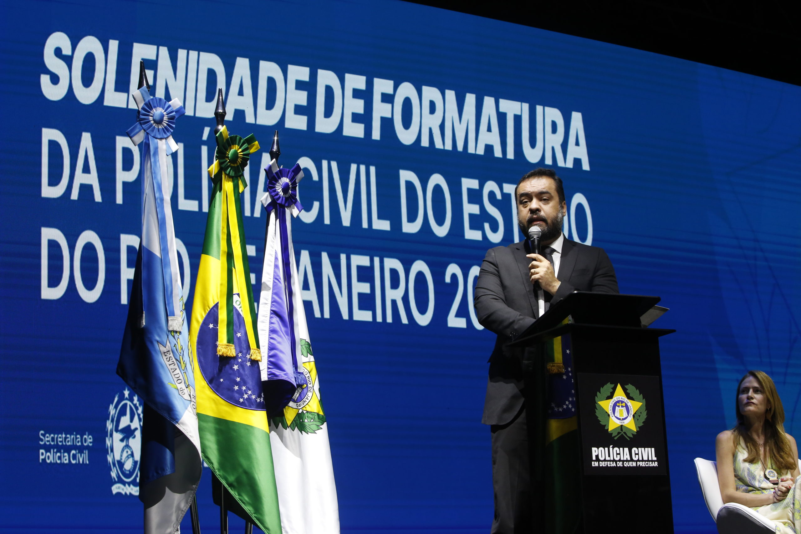 Cláudio Castro participa da formatura de 844 novos policiais civis (Foto: Gustavo Ribeiro/ Divulgação)