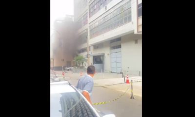 Incêndio atinge prédio da operadora Oi, no Centro do Rio (Foto: Divulgação)